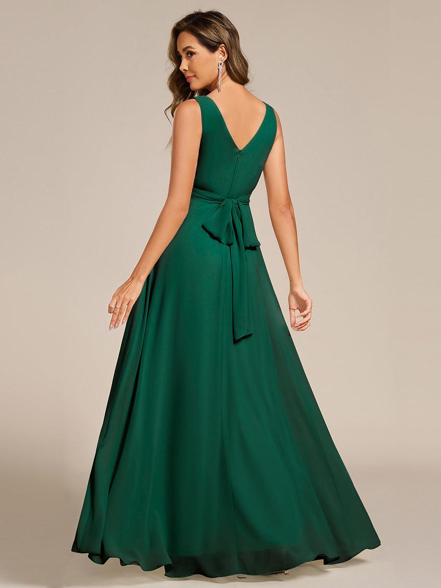 Modest A-Line Empire V-Neck Sleeveless Bridesmaid Dress