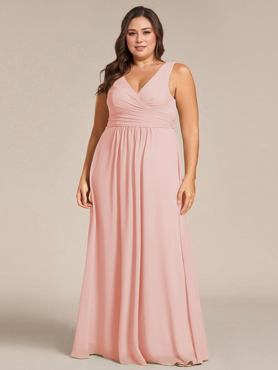 Modest A-Line Empire V-Neck Sleeveless Bridesmaid Dress