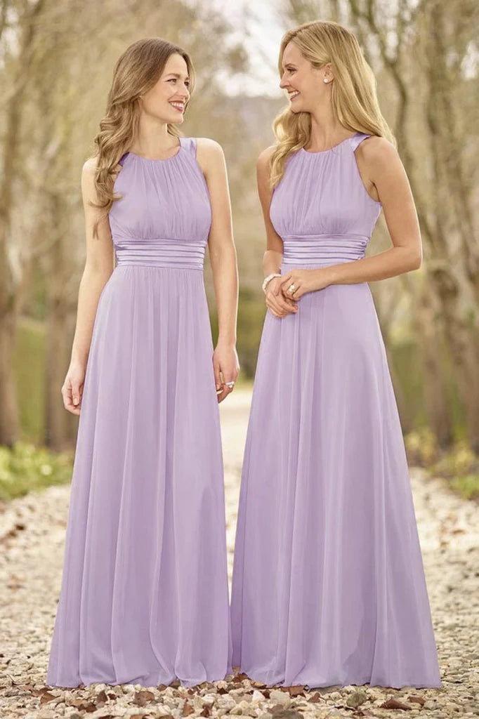 Elegant Sleeveless Scoop Empire Tulle A-Line Bridesmaid Dress