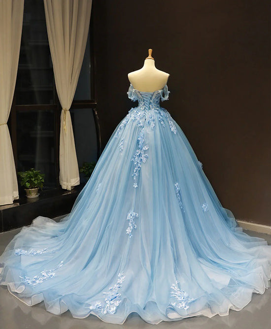 Elegant Sweetheart Off-Shoulder A-Line Lace Floral Party Prom Dress