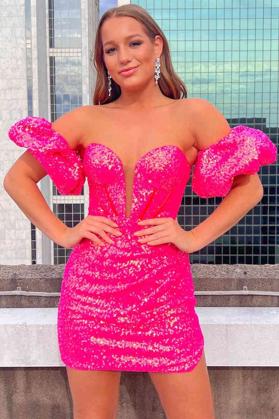 Chic Fitted Sweetheart Empire Sequins Homecoming Dress