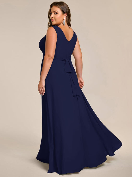 Modest A-Line Empire V-Neck Sleeveless Bridesmaid Dress