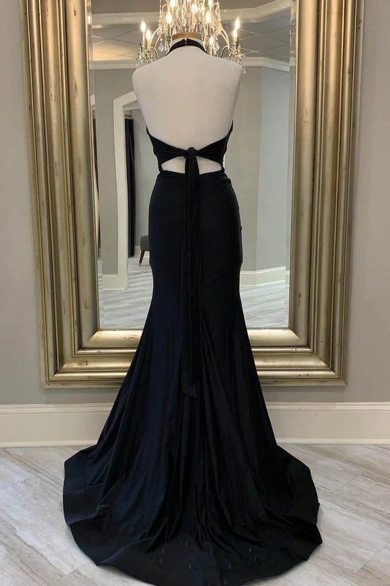 Mermaid Low V-Neck Halter Backless Prom Party Dress