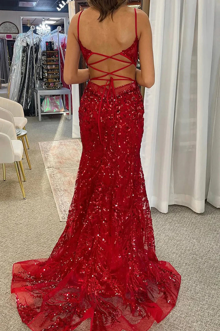 Mermaid Sweetheart Sleeveless Lace Up Party Prom Dress