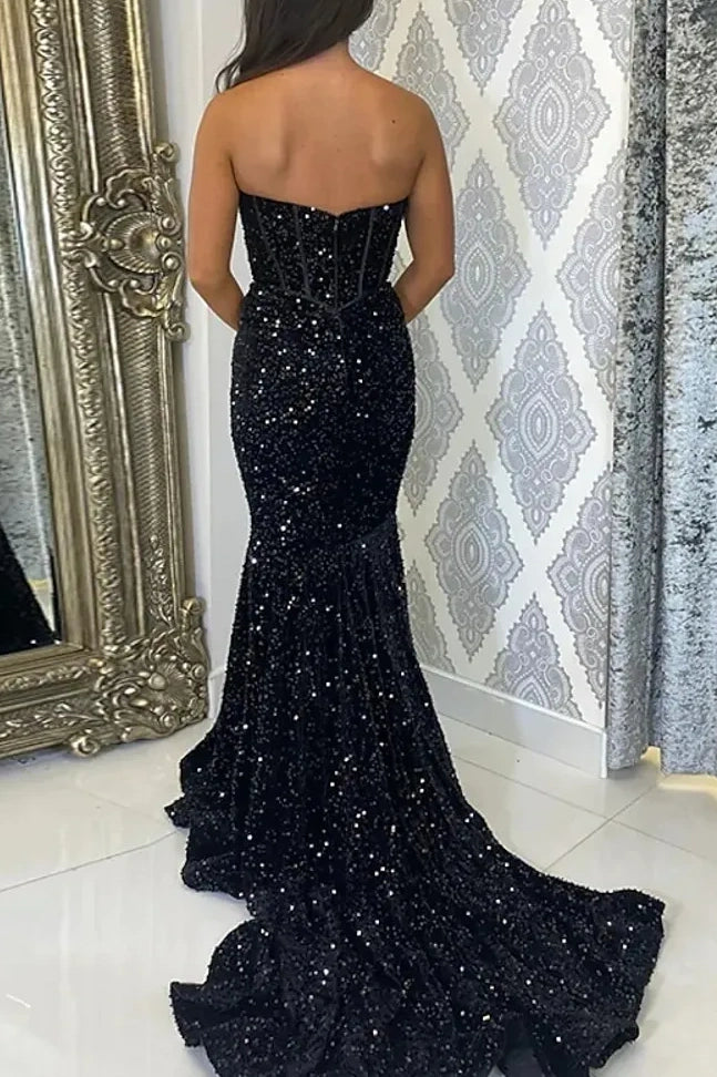 Mermaid Sweetheart Strapless Fully Sequins Party Prom Dress