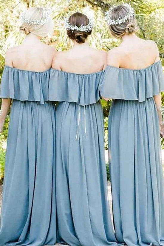 Casual Off-Shoulder A-Line Chiffon Bridesmaid Dress