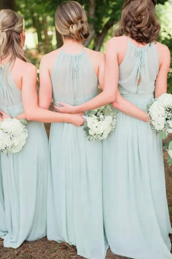 Chic Round Sleeveless Empire Chiffon A-Line Bridesmaid Dress