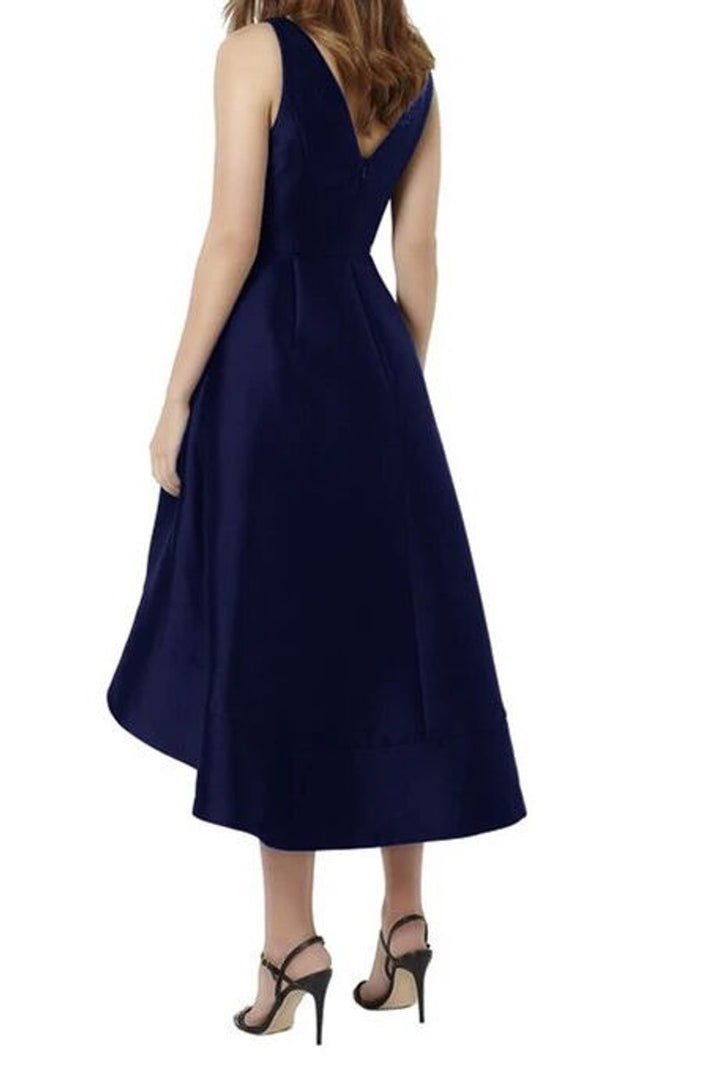 Elegant Satin A-Line V-Neck Sleeveless Empire Bridesmaid Dress