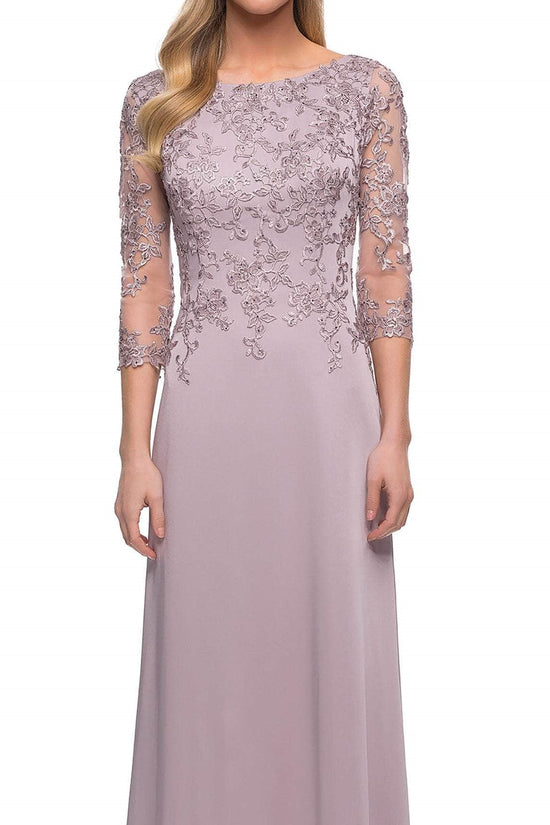 Scoop Three Quarter Sleeves Lace Appliques Mother Of Brides Dress Movousdress Scoop Three Quarter Sleeves Lace Appliques Mother Of Brides Dress Movousdress
