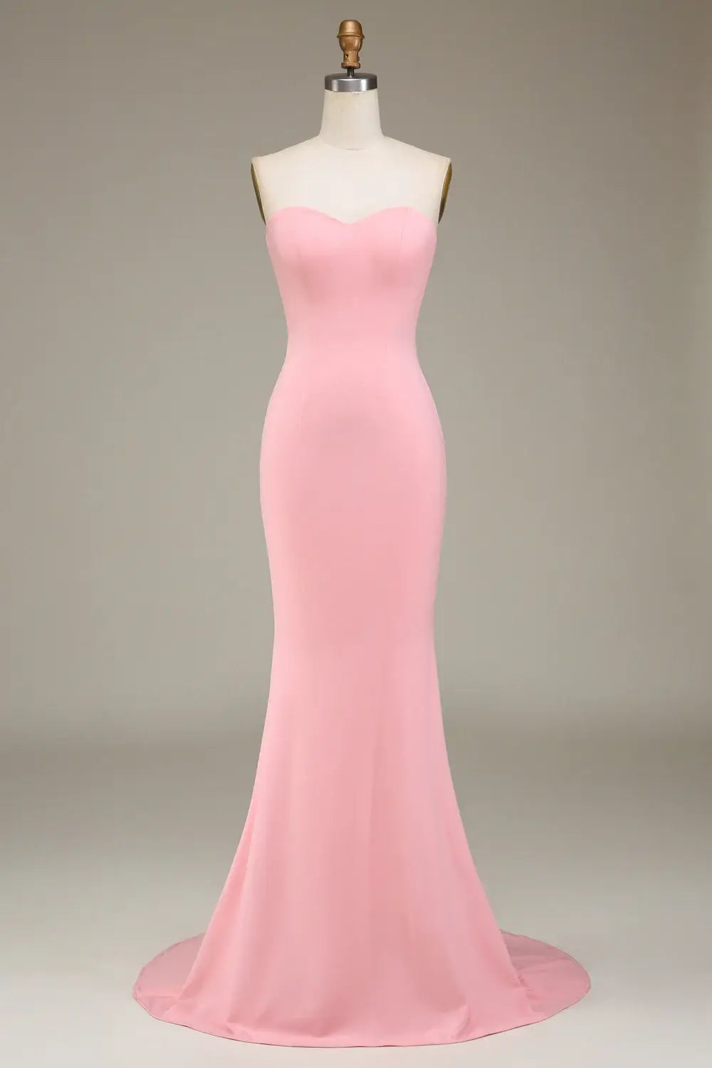 Sexy Satin Trumpet Sweetheart Strapless Long Bridesmaid Dress