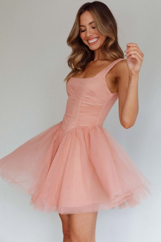 Sexy Tulle A-Line Square Sleeveless Empire Homecoming Dress