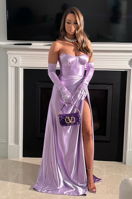 Simple Satin A-Line Sweetheart Pleated Empire Party Prom Dress