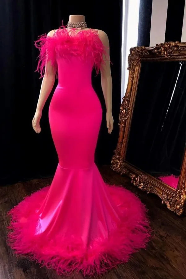 Strapless Empire Mermaid Prom Dress For Black Girls