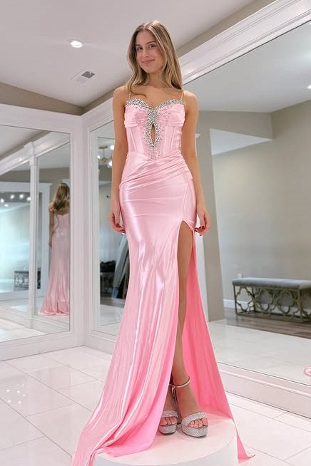 Sweetheart Sleeveless Beaded Mermaid Formal Party Prom Dress