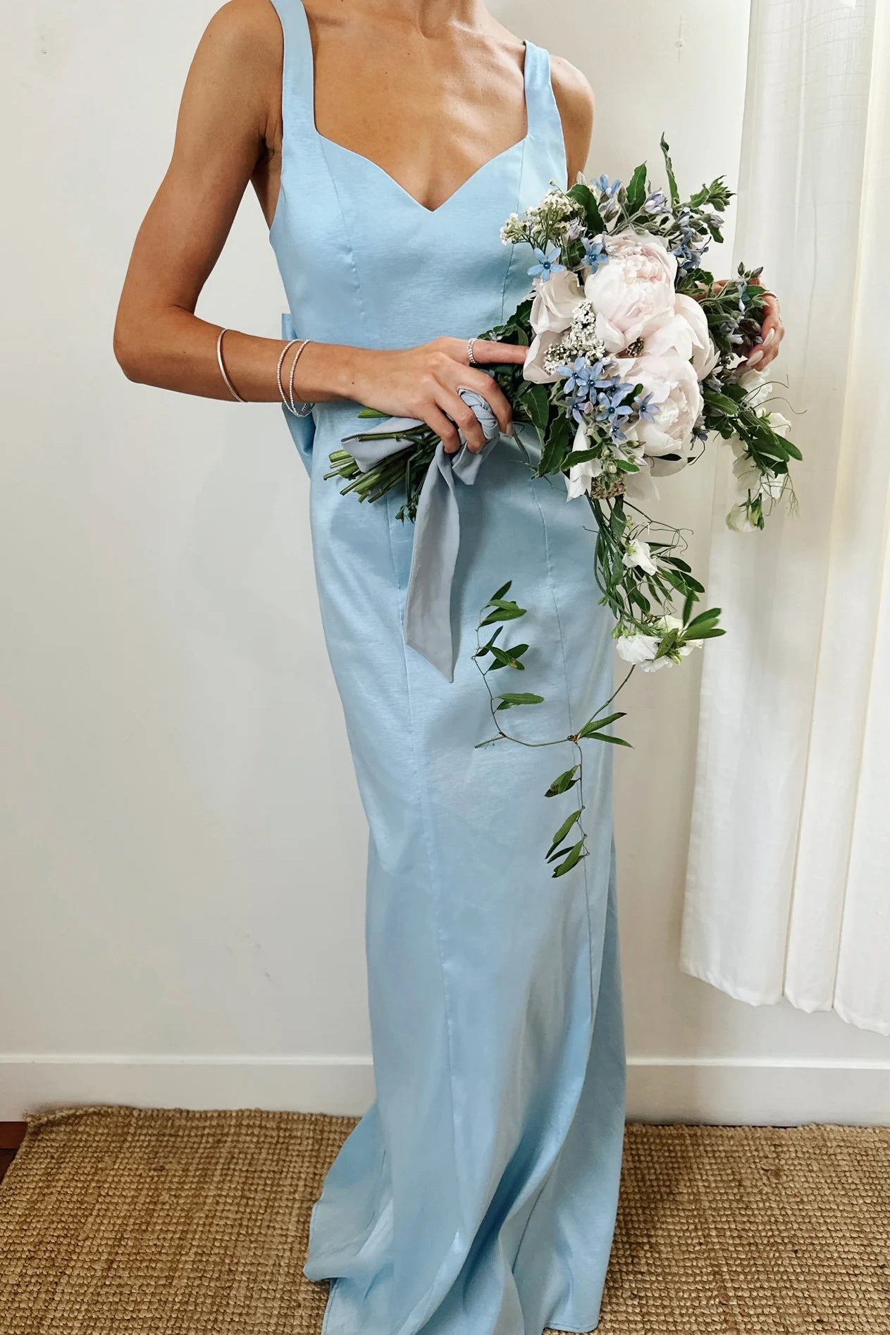 Casual Sweetheart Sleeveless Satin Fitted Bridesmaid Dress