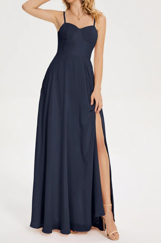 Sweetheart Spaghetti Straps Satin A-Line Bridesmaid Dress