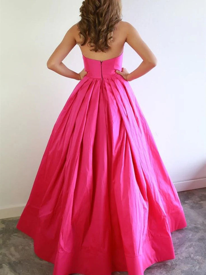 Sweetheart Strapless A-Line Formal Party Dress With Bows