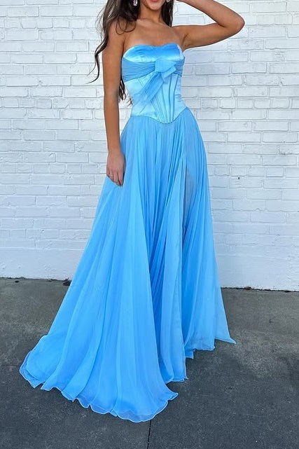 Sweetheart Strapless A-Line Two Tone Party Prom Dress