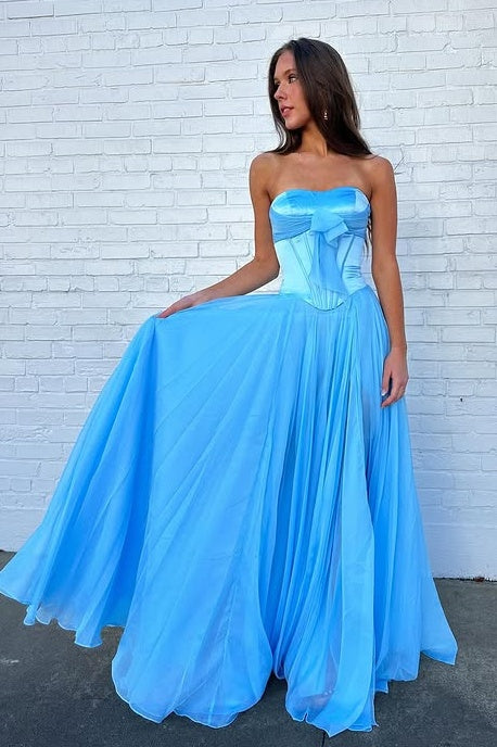 Sweetheart Strapless A-Line Two Tone Party Prom Dress