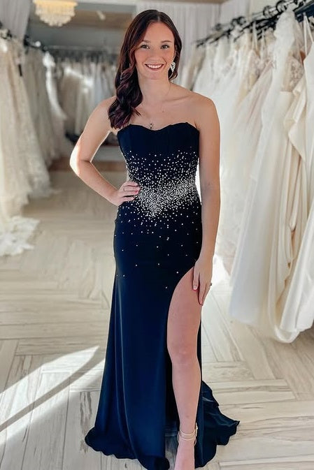 Sweetheart Strapless Empire Beaded Mermaid Party Prom Dress