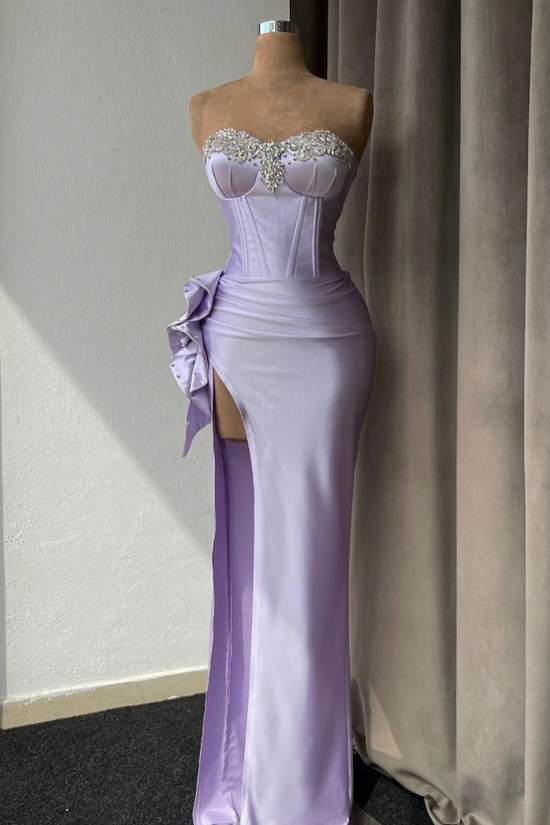 Sweetheart Strapless Empire Beaded Prom Dress