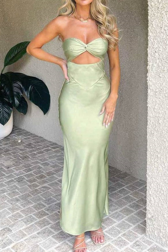 Sweetheart Strapless Empire Long Bridesmaid Dress