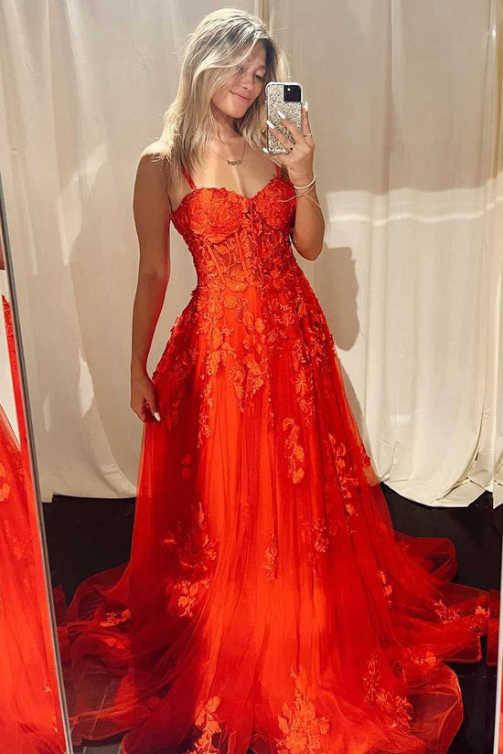 Sweetheart Strapless Lace A-Line Long Prom Dress