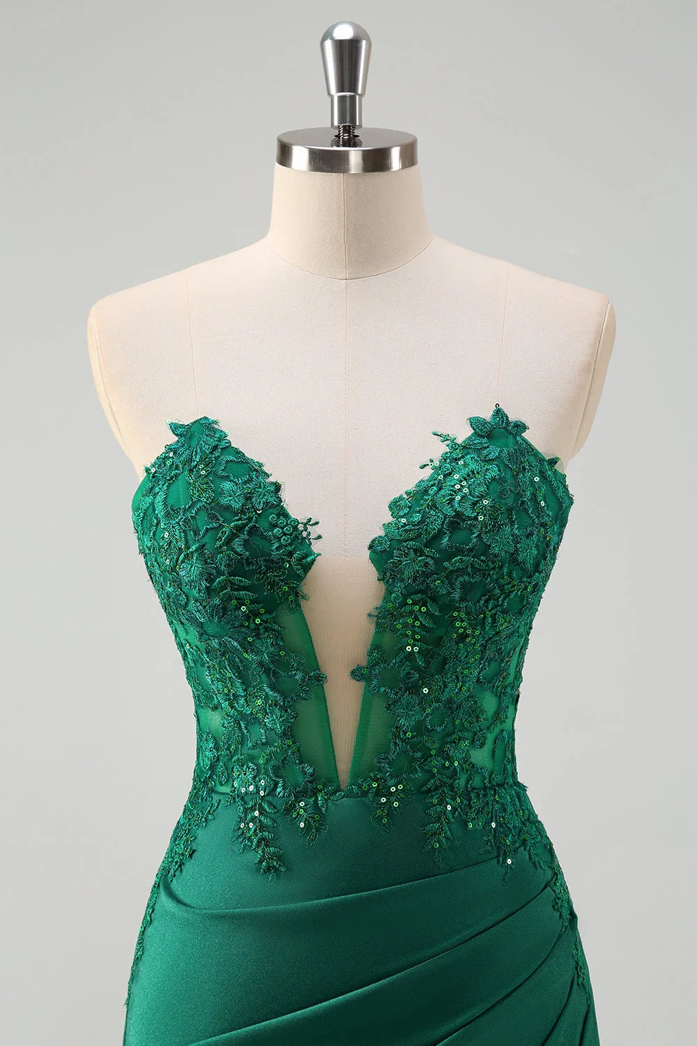Sweetheart Strapless Mermaid Empire Appliques Party Prom Dress