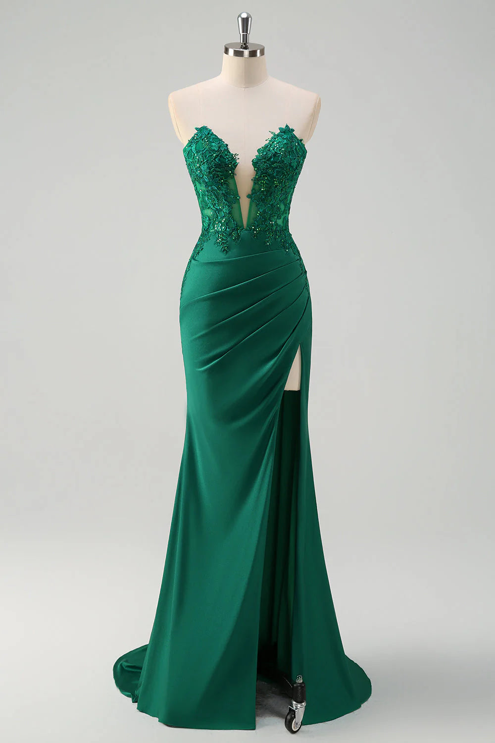 Sweetheart Strapless Mermaid Empire Appliques Party Prom Dress
