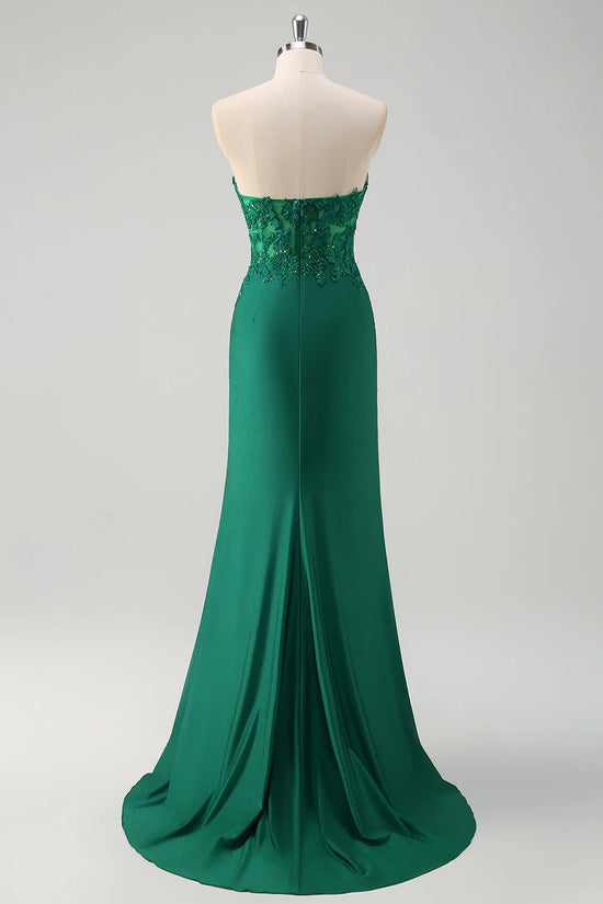 Sweetheart Strapless Mermaid Empire Appliques Party Prom Dress