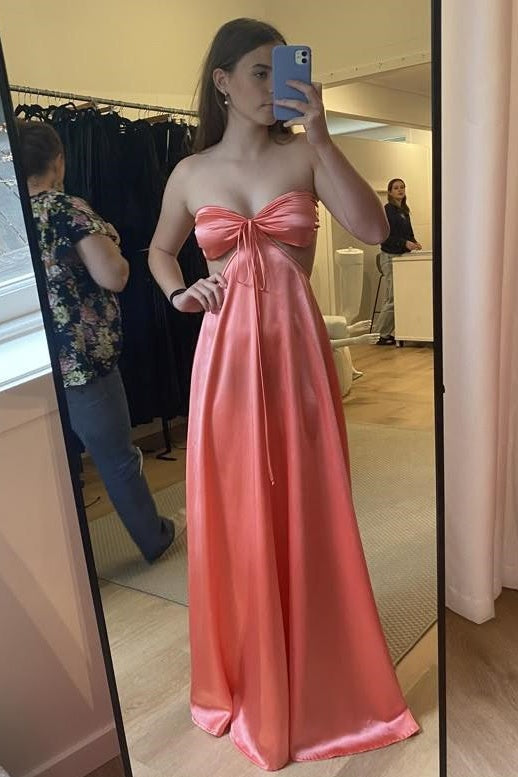 Sweetheart Strapless Satin A-Line Bridesmaid Dress