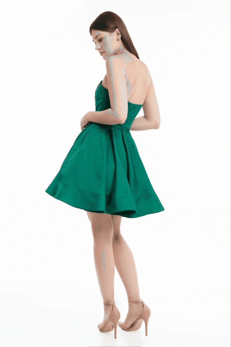 Sweetheart Strapless Satin A-Line Casual Homecoming Dress