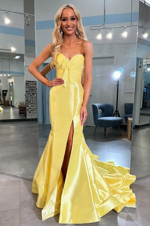 Sweetheart Strapless Satin Mermaid Prom Dress