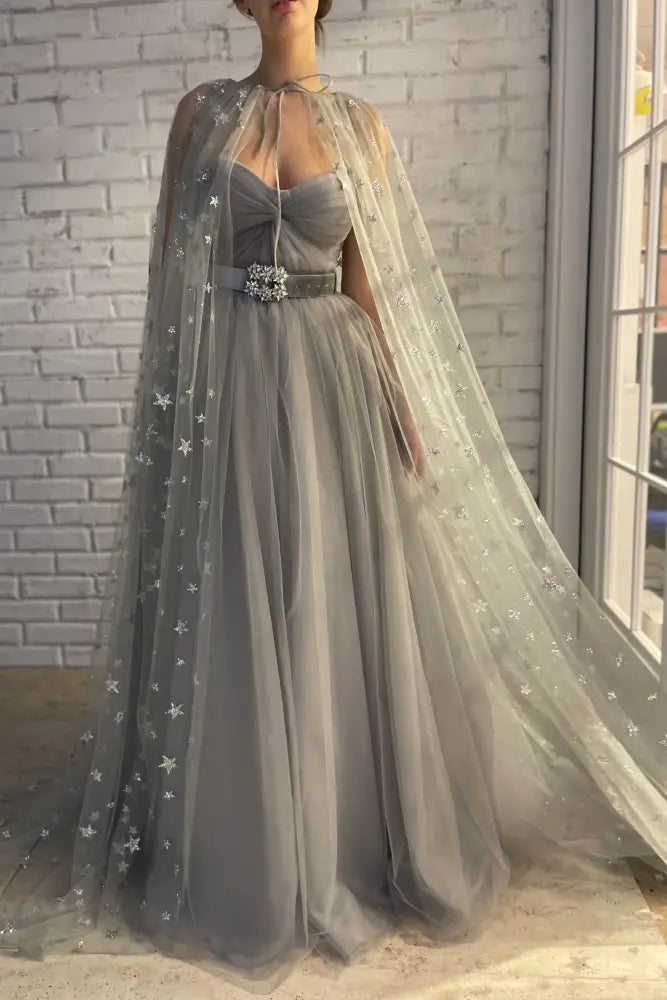 Sweetheart Strapless Tulle A-Line Prom Party Dress With Bolero