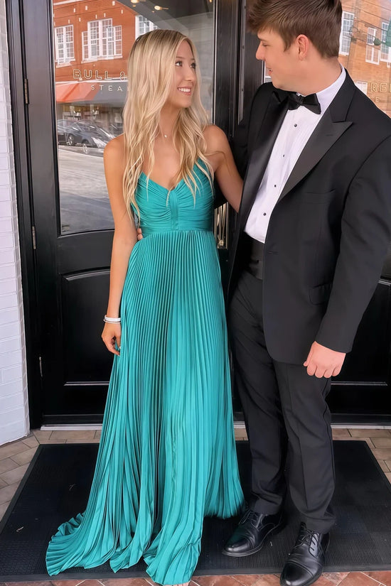 V-Neck Sleeveless Empire Ruched Long Party Prom Dress