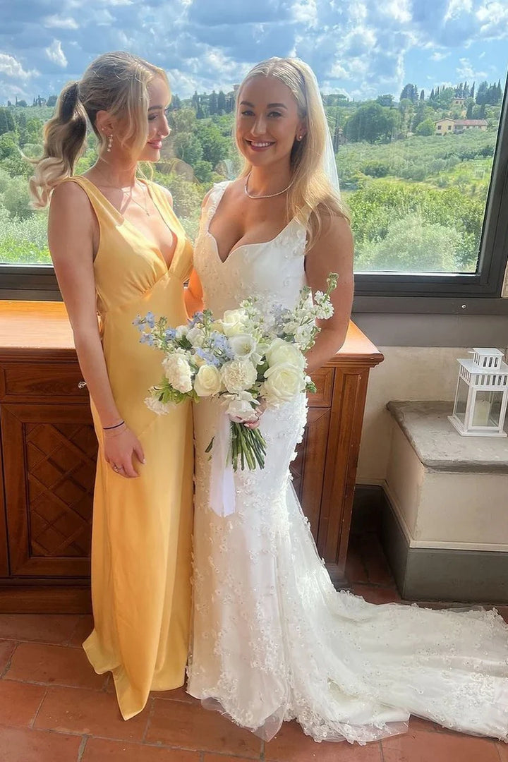 Yellow&Orange Bridesmaid Dresses Movousdress Yellow&Orange Bridesmaid Dresses Movousdress