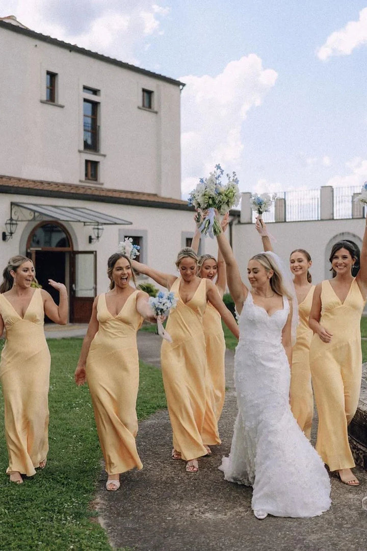 Yellow&Orange Bridesmaid Dresses Movousdress Yellow&Orange Bridesmaid Dresses Movousdress