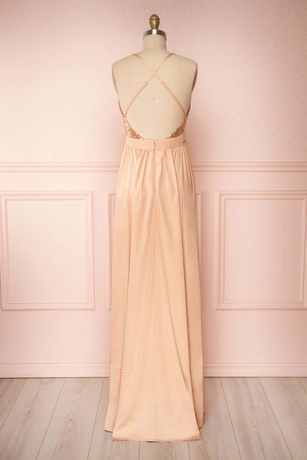 V-Neck Spaghetti Straps Two Tone Bridesmaid Dress Movousdress V-Neck Spaghetti Straps Two Tone Bridesmaid Dress Movousdress
