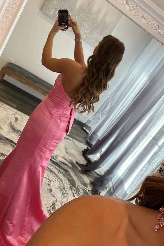 V-Neck Strapless Mermaid Formal Prom Dress With High Slit