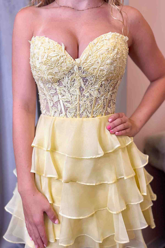 Light Blue Applique Chiffon Beaded Layered Homecoming Dress Movousdress Light Blue Applique Chiffon Beaded Layered Homecoming Dress Movousdress