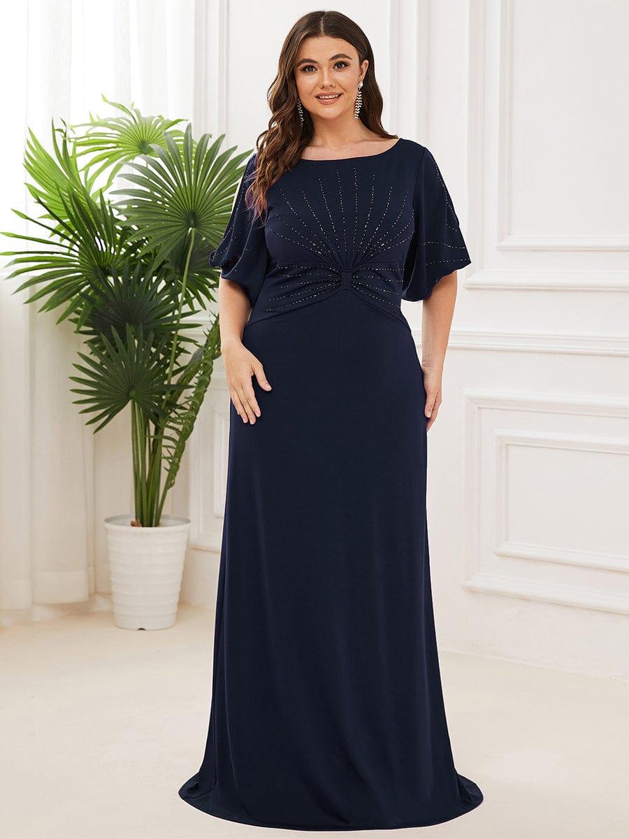 Elegant Scoop Short Sleeves Mermaid Wedding Guest Dress